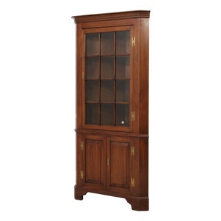 Henkel Harris Walnut Tall Corner Cabinet For Sale