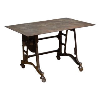Bid Daddies Industrial Cast Iron Drafting Table Desk For Sale
