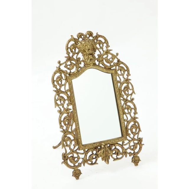 Brass 18th Century P.E. Guerin Vanity Mirror For Sale - Image 8 of 13