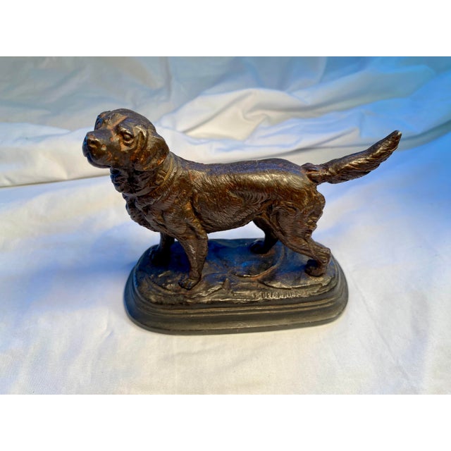 French Vintage, French, Bronze Dog, Signed For Sale - Image 3 of 8