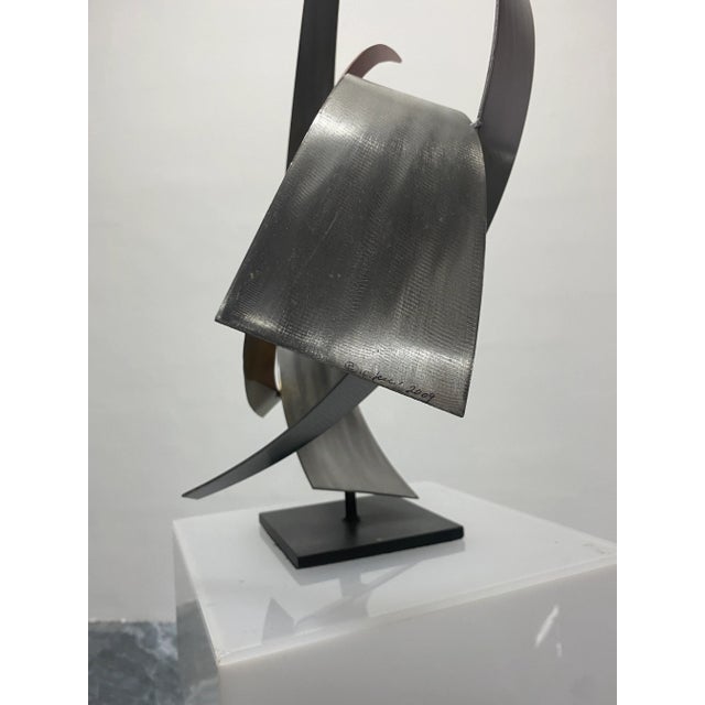 Metal Curtis Jere Artisan House Modern Steel and Copper Sculpture, 2009 For Sale - Image 7 of 10