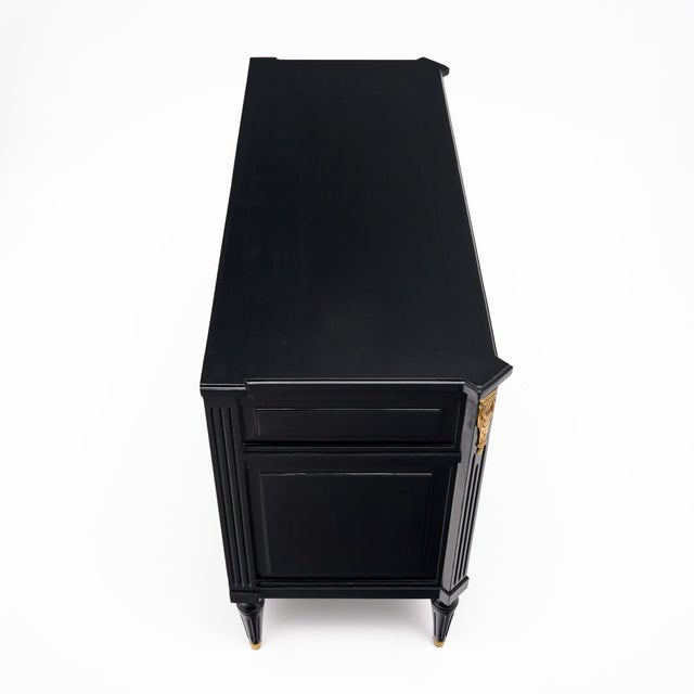 Wood Louis XVI Style Ebonized Mahogany Commode For Sale - Image 7 of 9