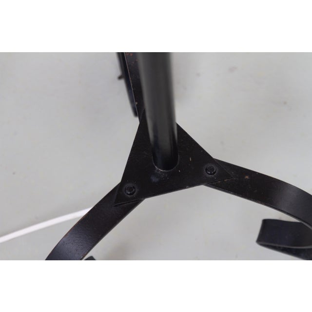Swedish Forged Iron Tripod Floor Lamp, 1940s For Sale - Image 13 of 17