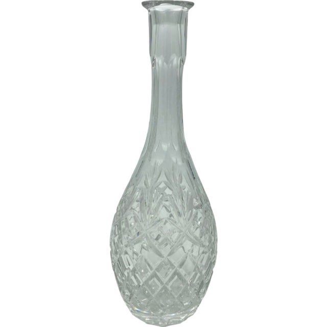 Vintage Crystal Decanter with Bottle Stopper For Sale - Image 4 of 12