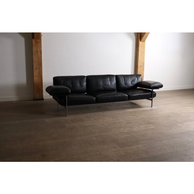 Diesis Three-Seater Sofa in Black Leather by Antonio Citterio for B&B Italia, 1970s For Sale - Image 3 of 16