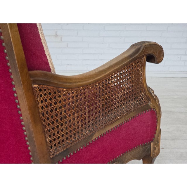 Red Danish Armchair in Velour and Ash, 1930s For Sale - Image 8 of 18