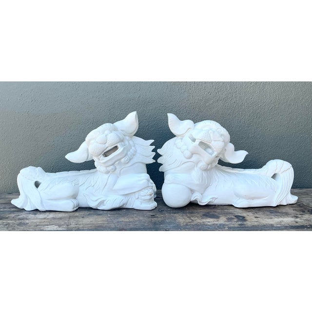 Vintage Cast Concrete Foo Dogs - Set of 2 For Sale - Image 11 of 12