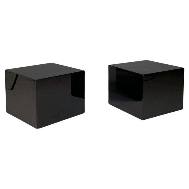 Italian Modern Coffee Tables in Black Lacquered Wood, 1990s, Set of 2 For Sale - Image 14 of 14