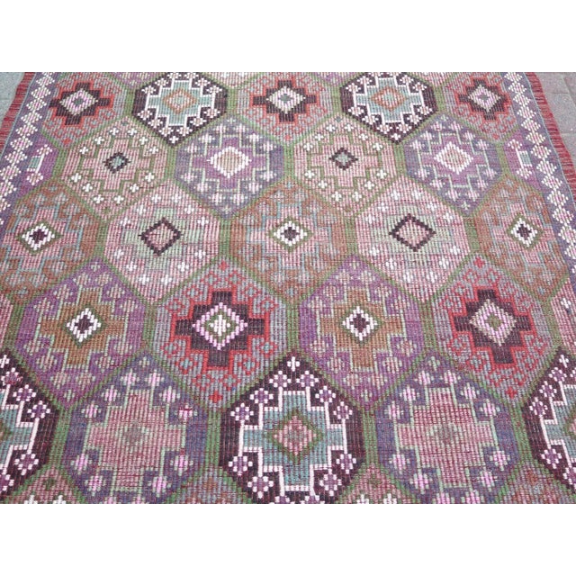 Vintage Turkish Kilim Rug 6'x10' For Sale In Raleigh - Image 6 of 11
