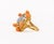 Metal 18k Rose Gold Star Sapphire Coral Diamond Ring For Sale - Image 7 of 10