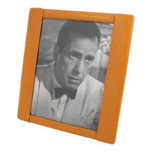 Cognac Calf Leather Picture Frame, France 1940s