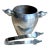 French 1970s Escapade Paris Silver-Plated Winged Victory Ice Bucket With Tongs For Sale