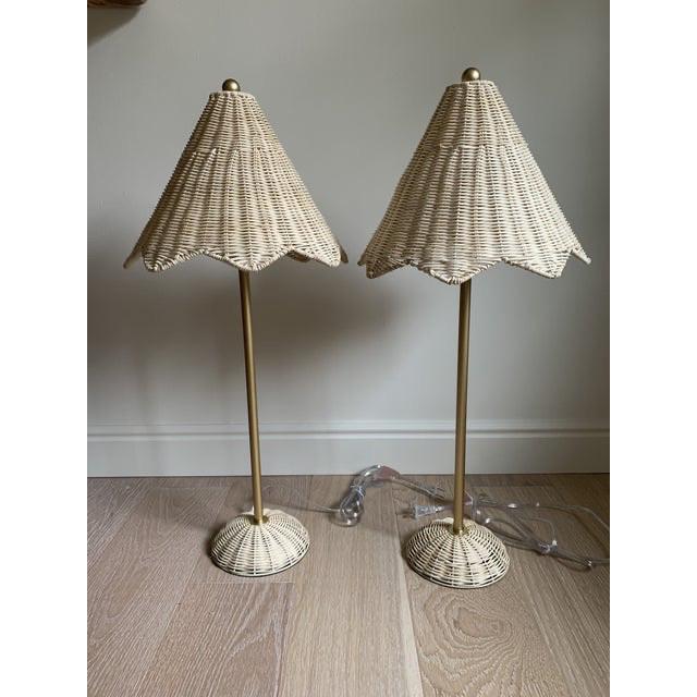 Lillian August Parasol Rattan Lamps Set of 2 Chairish