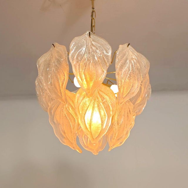 Murano Ice Glass Chandelier from Novaresi, 1970s For Sale - Image 6 of 8