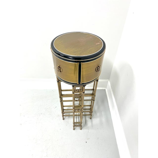 Asian 1980's Brass Plated Asian Bamboo Style Plant Stand For Sale - Image 3 of 10
