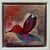 Hummingbird #4 by Ana Hefco | Tinted Layered Resin on Stretched Canvas Hummingbird in vibrant colors For Sale