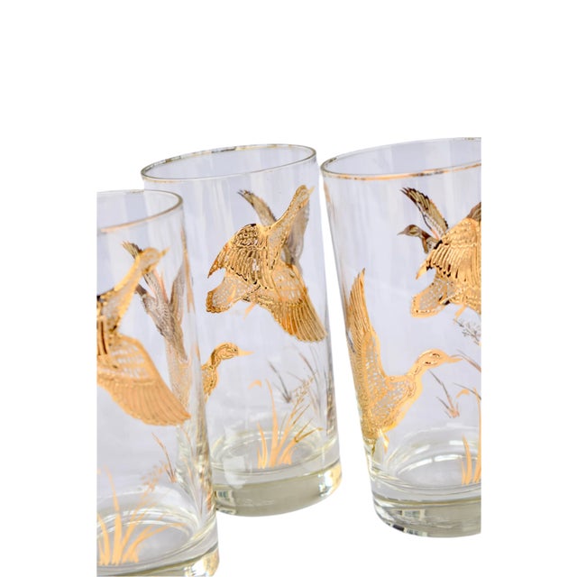 1960s 1960s Libbey Golden Mallard Highball Glasses - Set of 4 For Sale - Image 5 of 10