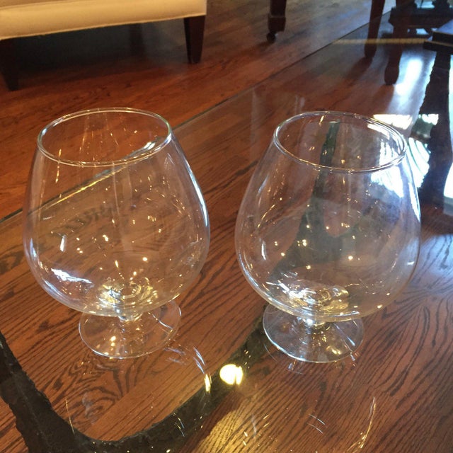 Large Vintage MidCentury French Brandy Snifters a Pair Chairish