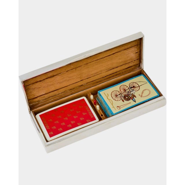 Vintage Vanderbilt Whitney Estate George VI Sterling Silver Cribbage Game Set For Sale - Image 13 of 13