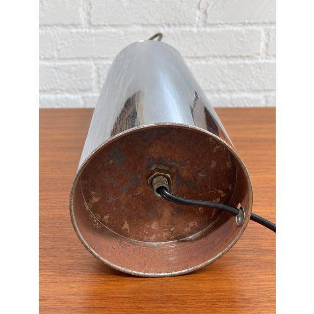 Silver Mid Century Modern Vintage Chrome Cylinder Table Lamps, Set of 2, C. 1970's For Sale - Image 8 of 12