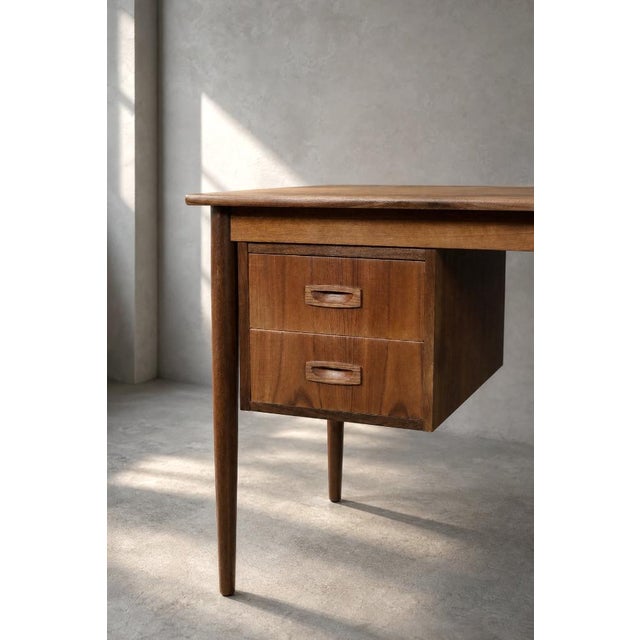 Mid-Century Scandinavian Modern Teak Desk with Drawers, 1960s For Sale - Image 16 of 18