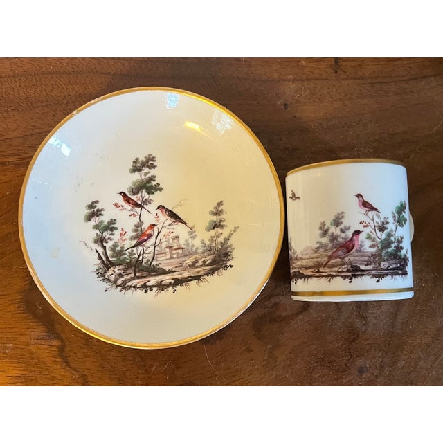 18th Century Antique 18th Century Italian Doccia Porcelain Coffee Can Cup and Saucer, Circa 1790 For Sale - Image 5 of 11