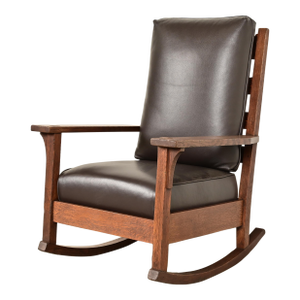 Gustav Stickley Antique Mission Oak Arts & Crafts Rocking Chair, Circa 1910