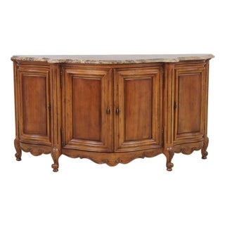 Century Country French Marble Top Credenza Sideboard For Sale