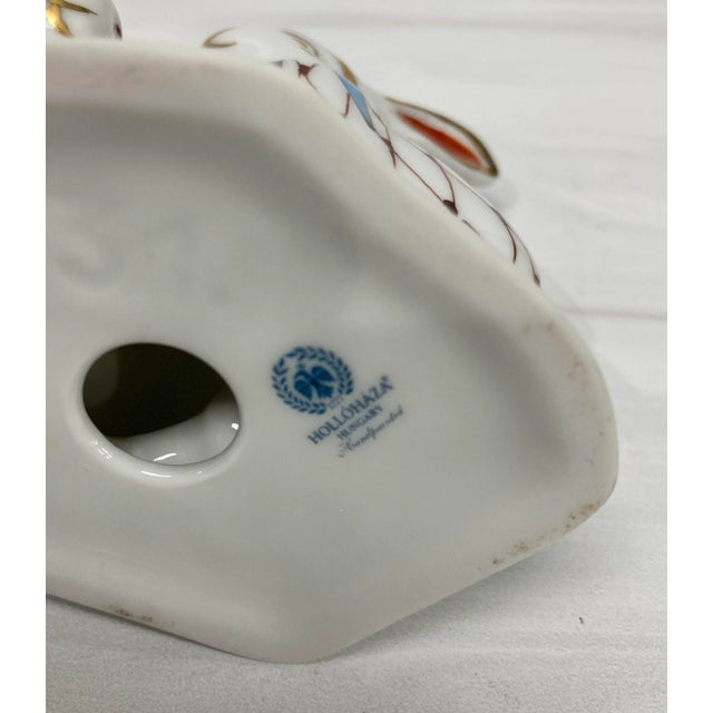 Eggshell 1990s Vintage Hollohaza Rabbits Figurine For Sale - Image 8 of 8