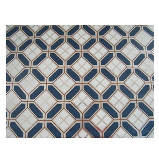 1970s Silver & Blue Wallpaper Tile - 5 Rolls For Sale