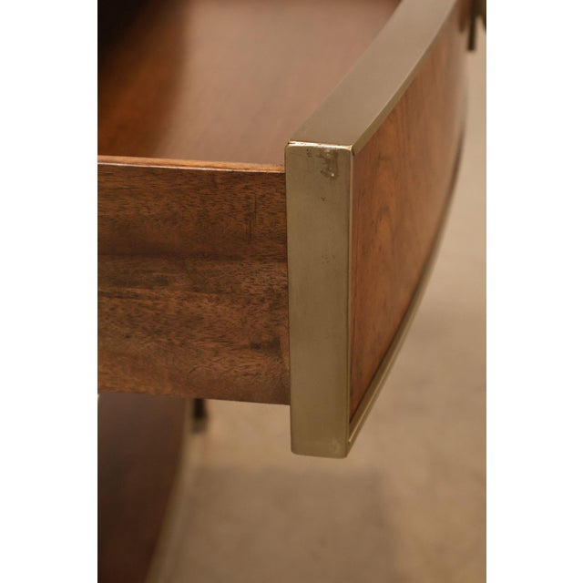 Early 21st Century Johnathan Charles 'Barcelona' Marble Top Walnut Nightstand For Sale - Image 5 of 18