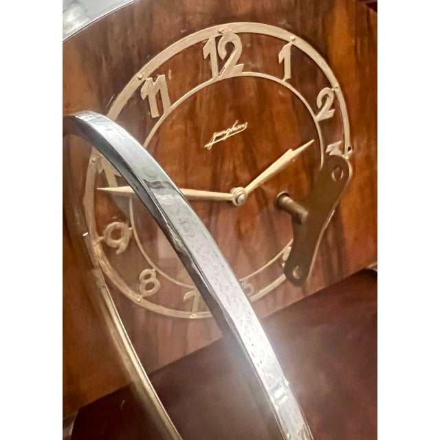 Early 20th Century Antique Art Deco German Junghans Mantle Westminster Chime Clock For Sale - Image 5 of 11