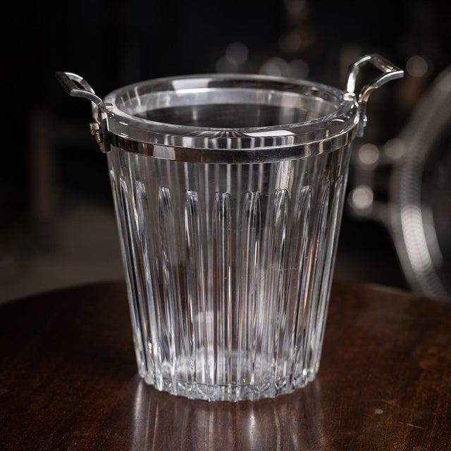 French Silver-Plated & Baccarat Glass Wine Cooler ,1960s For Sale - Image 13 of 14