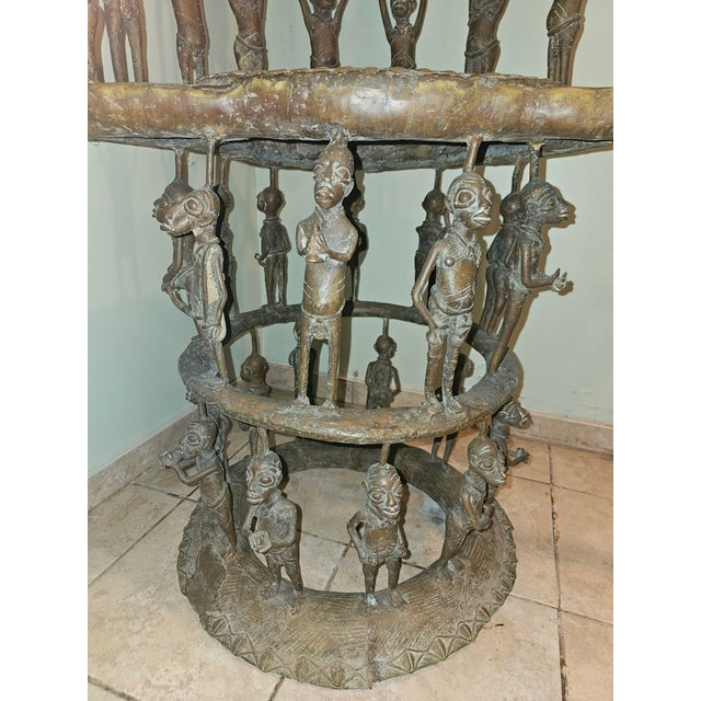 Mid 20th Century Mid 20th Century Cameroon Bronze Female Ceremonial Throne For Sale - Image 5 of 14