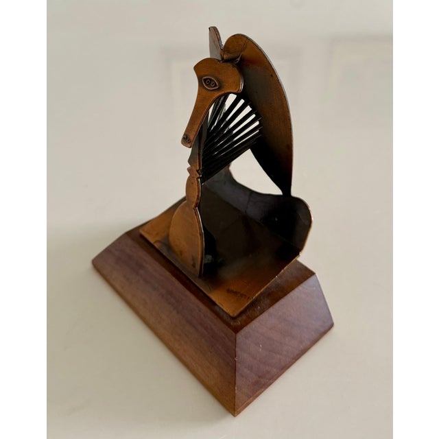 (After) Pablo Picasso, Vintage 1970 Modernist Chicago Picasso Souvenir Cubist Sculpture Head Metal For Sale In Miami - Image 6 of 12