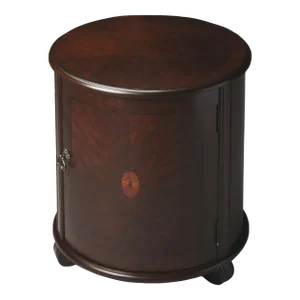 Lawrie 20"W Drum Table, Dark Brown