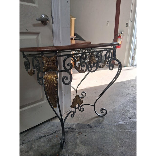 Maitland - Smith Vintage Maitland-Smith Gilt Iron Console Table, 31" For Sale - Image 4 of 5