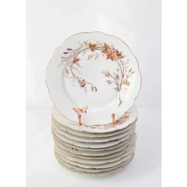 Ceramic French Hand-Painted Dessert Plates, Set of 12 For Sale - Image 7 of 7