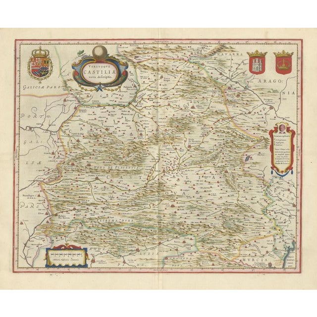 Antique Map of Spain from Blaeu, 1642 For Sale - Image 3 of 12
