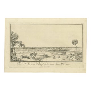 Norden, Island and Village of Cufeeq Between Sol and Cafi, Egypt, Engraving, 1755 For Sale