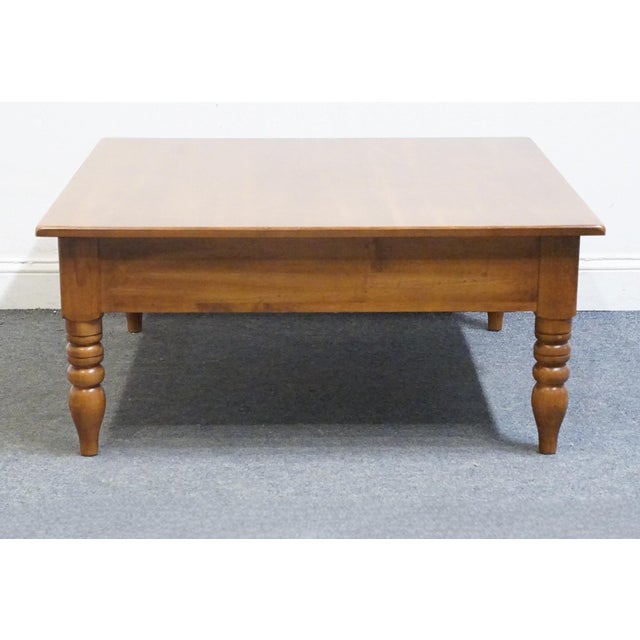 Durham Furniture Solid Cherry Early American Style 38" Square Accent Coffee Table - Made in Canada For Sale - Image 4 of 13