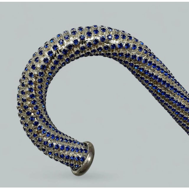 Metal Antique Vintage Lady's Gentlemans Ebonised Wooden Walking Stick Dress Cane 1980s For Sale - Image 7 of 8