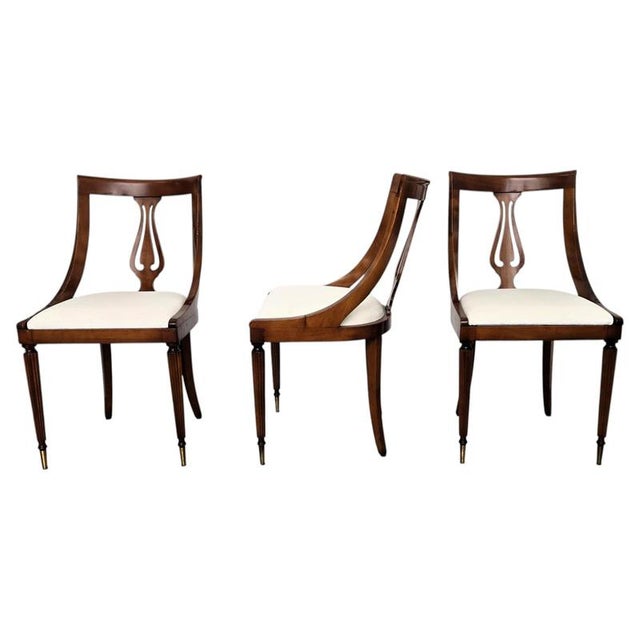 Italian Biedermeier Style Walnut Gondola Dining Chairs, 1950s, Set of 6 For Sale - Image 12 of 12