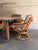 Mid-Century Modern Outdoor Rattan Dining Set With Extension Round Table and 4 Swivel Chairs Mid-Century Modern 1970s For Sale - Image 3 of 12