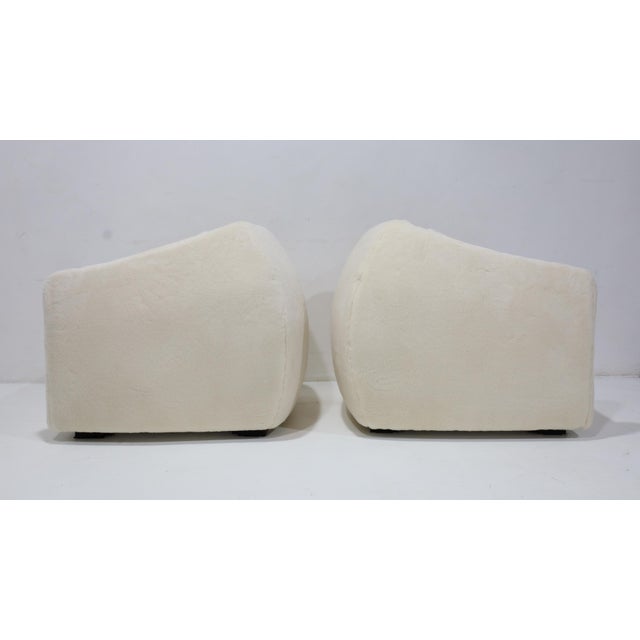 Pair of Jean Royere Style Polar Lounge Chairs in Holly Hunt Great Plains For Sale - Image 9 of 12