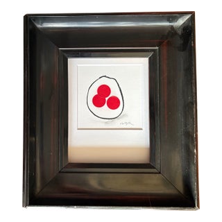 Contemporary Rachael Van Dyke Signed, in Antique British Black With Red Handmade Wood Frame For Sale