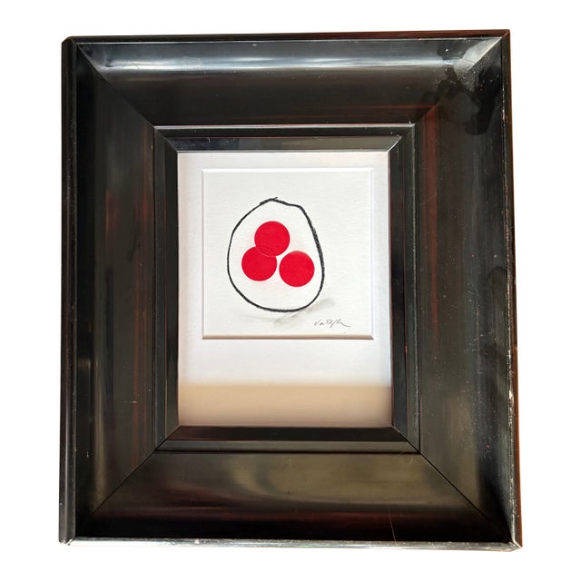 Contemporary Rachael Van Dyke Signed, in Antique British Black With Red Handmade Wood Frame For Sale