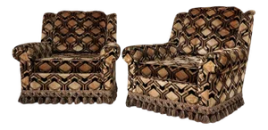 Psychedelic Fabric Armchairs, 1960s, Set of 2