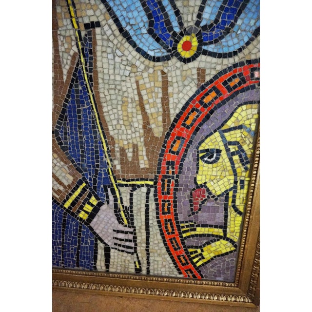 Large Framed Ceramic Mosaic Artwork of Roman Warrior, 1960s For Sale - Image 3 of 9