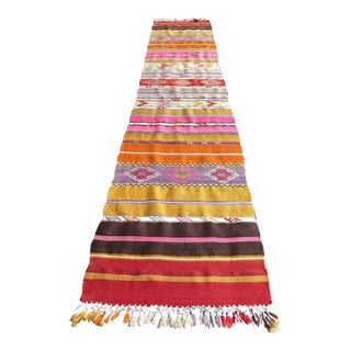 1960s Bohemian Kilim Runner - 21x105" For Sale